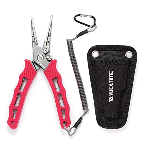 Vucatime Fishing Pliers - Stainless Steel Split Ring Pliers For Saltwater Fishing Gear With Hook Remover - Great Fishing Gift For Men. #TOP2