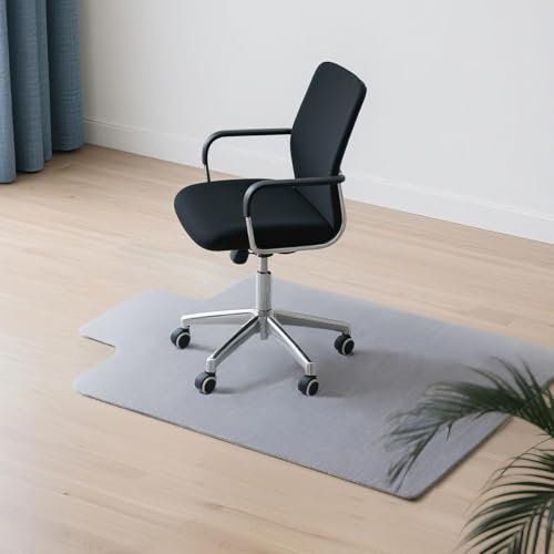 WEKUBA Office Chair Mat for Hardwood, 120 X 90 Cm Office Chair Mat for Carpet, Anti-Slip Chair Mat, Non-Slip TPR Rubber Backing Protector Chair Mat for Hardwood Floor, 4.5mm Thickness (Gray)
