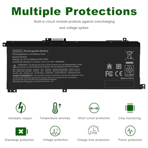 Image of ASUNCELL SA04XL L43267-005 Battery Replacement for HP Envy X360 15 /15T-DR 15M-DR15 /15M-DS 15Z-DS 17-CG 17T-CG 17M-CG Series HSTNN-OB1G HSTNN-OB1F SAO4XL