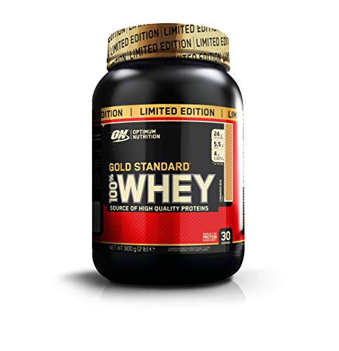 Optimum Nutrition ON Gold Standard 100% Whey Proteína en Polvo Suplementos Deportivos con Glutamina y Aminoacidos Micronizados Incluyendo BCAA, Cinnamon Roll, 30 Porciones, 900 gr