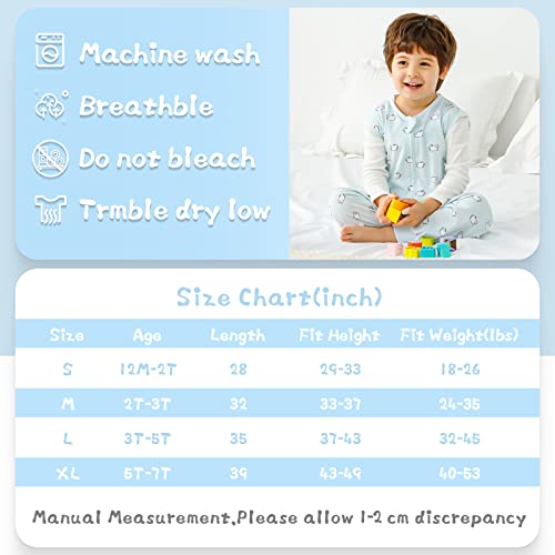 Image of WONDAY Toddler Sleep Sack with Feet, 0.5 Tog Sleeping Sacks for Walking with Legs 12-18 Months 2T 3T 4T 5T (Dog, 2-3T)
