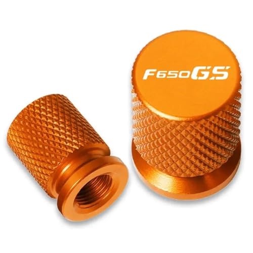 Bouchons de valve pneu moto étanches pour BMW F650GS coloris orange