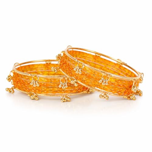 Image of Shining Diva Fashion 16 Pcs Trendy Stylish Glass & Kashmiri Ghungroo Bangles Set for Women & Girls | Traditional Festive Wedding Party Jewellery