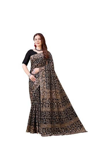 Image of TAMAIRA FASHION Mulmul Pure Cotton Saree For Woman Warli Batik Printed |Office Wear Daily Wear Sarees For Women Without Blouse Piece(Available in 11 Colours)