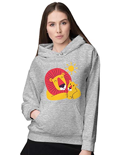 BLAK TEE Sudadera con capucha para mujer, diseño de rey león y su hijo
