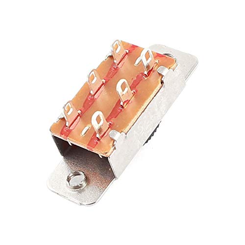 5 Pcs On/Off 2 Position Dpdt 2P2T Pcb Panel Slide Switch 6A/125V 3A/250V Ac (Kai-02) #TOP2