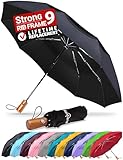 Raintrend Premium Umbrellas for Rain Windproof Travel Automatic Open Close Large Canopy with Compact Folding Strong Lightweight Portable Umbrella for Car Backpack, Womens & Mens Umbrella - Black