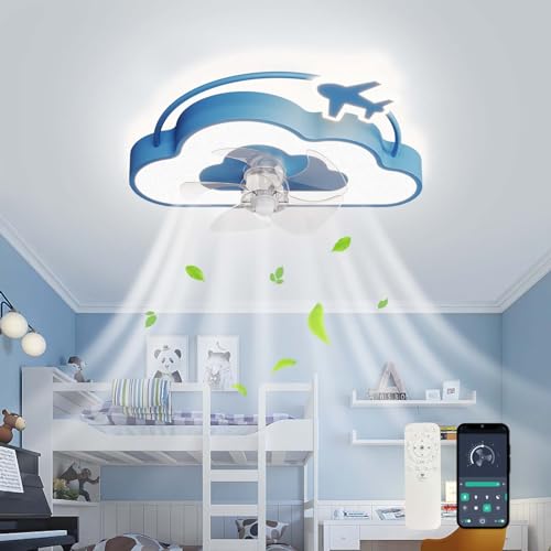MYYCX Ventilatore da Soffitto con Luce e telecomando, Dimmerabile LED
