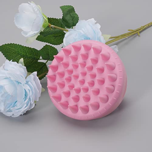 Image of Rey Naturals Hair Scalp Massager Shampoo Brush - Hair Growth, Scalp Care, and Relaxation - Soft Bristles for Gentle Massage - Pink Color (Pink)