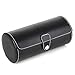 Produktbild JOMSK Uhrenboxen Leder Rolle Passagier Uhr-Speicher-Organisator for 3 Uhr und/oder Armbänder, Schwarz Haushalt Schmuck Aufbewahrungsbox aus Holz Schmuck (Color : Black, Size : S)