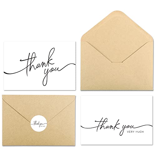 Thank You Cards with Envelopes, Bulk Pack of 40, 4" x 6" Professional Looking | Suitable for Business, Baby Shower, Wedding, Small Business, Graduation, Bridal Shower, Funeral