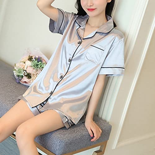 Silk Sleepwear Set pyjama court soie femme vêtement de nuit short imprimé