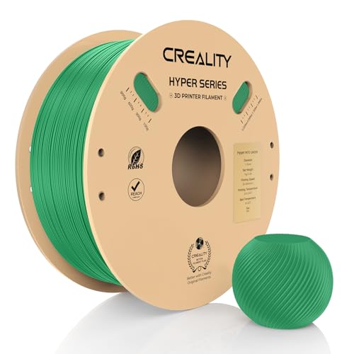 Creality PETG Filament,Hyper PETG 1.75 mm 3D Druckerfilament mit 30–600 mm/s, Maßgenauigkeit +/- 0,02 Pappspule (2,2 lbs), Passend für Die Meisten FDM 3D Drucker Grün 1KG Creality PETG Filament,Hyper PETG 1.75 mm 3D Druckerfilament mit 30–600 mm/s, Maßgenauigkeit +/- 0,02 Pappspule (2,2 lbs), Passend für Die Meisten FDM 3D Drucker Grün 1KG