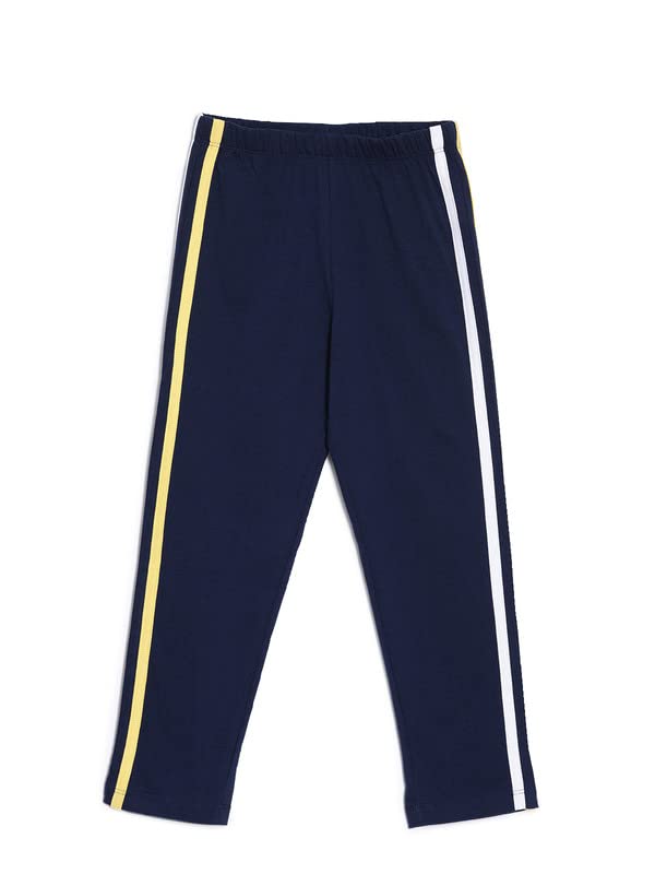aomi Cotton Track Pants with Laid on Stripes, Blue