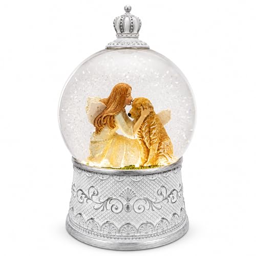 COZY-PAVILION Dog Memorial Gifts for Loss of Dog Sympathy Gift, Snow Globe with Auto Swirling Glitter & 6H Timer, Battery or USB Powered, Dog Passing Away Gifts for Home Decor