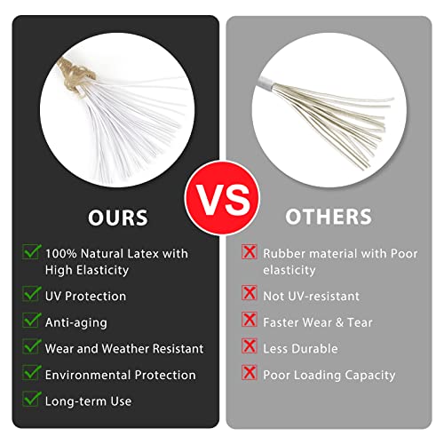 Kinzomor Tarp Bungee Cords 6 Inch, 50 PCS Heavy Duty Canopy Tarp Tie Down Balls for Camping, Shelter, Cargo, Projector Screen, Tent Poles with UV Resistant (Brown)