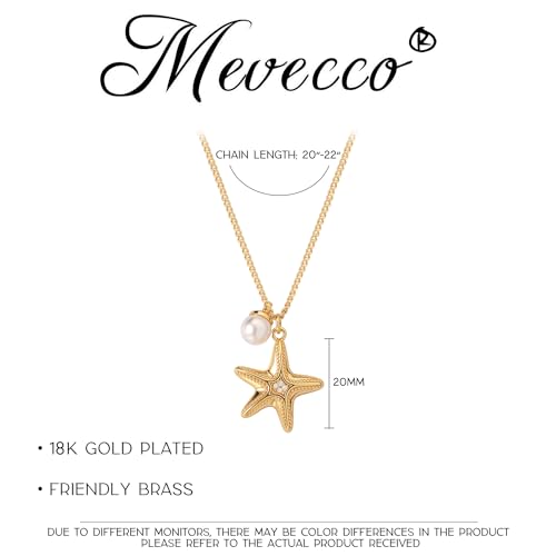 MEVECCO Dainty Gold Seashell Pendent Necklace Ocean Necklace for Women 18K Gold Plated Necklace Boho Handmade Summer Beach Necklace Jewelry4