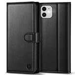 Kuafcase Compatible for iPhone 11 Case with 4 Card Slots Magnetic Closure Kickstand Shockproof Protective Phone Case Compatible for iPhone 11 - Black
