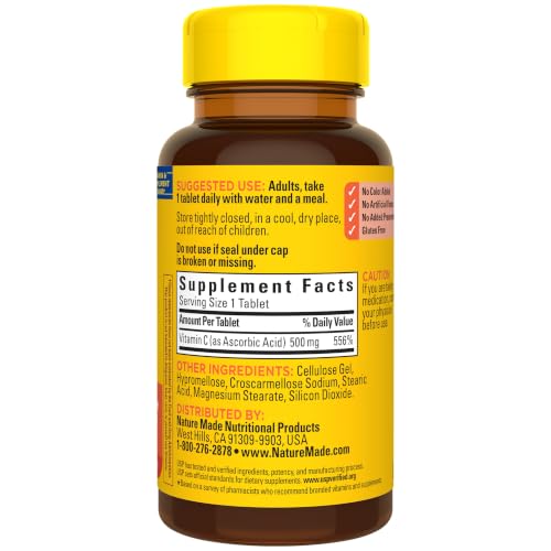 Nature Made Vitamin C 500 mg Tablets, Dietary Supplement, 100 Tablets - image 8