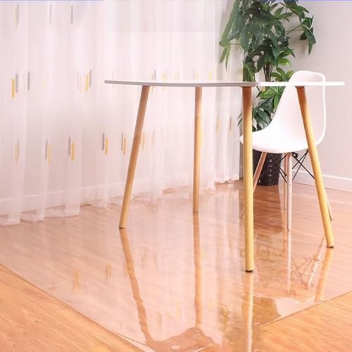 haiyusm Tapetes para Sillas de Oficina Transparente Protector Suelos para Suelo Alfombrado Silla Fácil de Deslizante Tapete Antideslizante Suelos de Madera Dura Protector (Transparent,90cm×90cm)