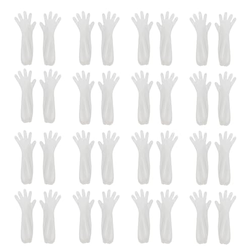 SWYSGS Household Cleaning Gloves, Extra Long Cuff, 60 cm, Pack of 20, Extremely Stretchy Disposable Gloves, Ideal for Hygiene Areas