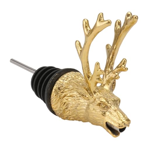 BESPORTBLE Deer Head Wine Pourer Zinc Alloy Smooth Pour Spout Reusable Liquor Bottle Accessory for Standard Wine Bottles Party Entertainment and Spirits