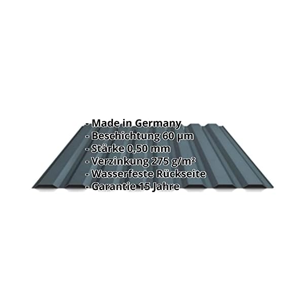 Trapezblech | Profilblech | Wandblech | Profil PS20/1100TW | Material Stahl | Stärke 0,50 mm | Beschichtung 60 µm… – Bild 3