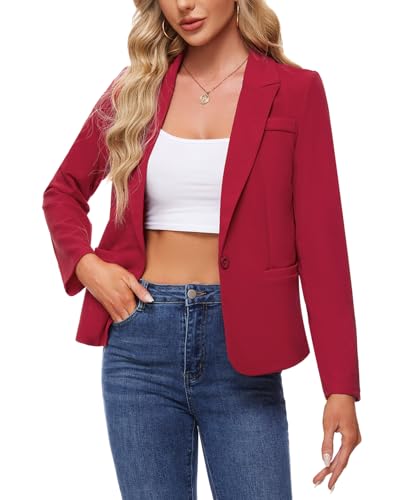 MINTLIMIT Long Sleeve Casual Blazer Button Front Work Office Lapel Collar Blazers Business Lightweight Jacket with Pockets4