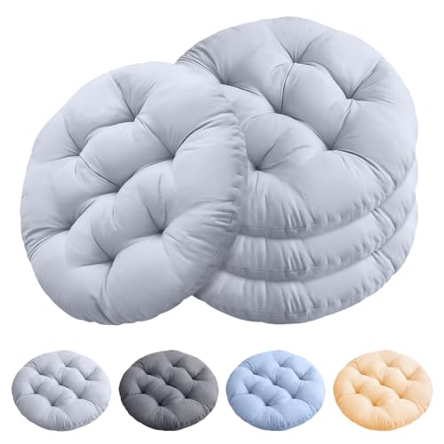 Umllpet Cuscino per sedia, rotondo, 40 cm, 4 pezzi, comodo cuscino per sedia, antiscivolo, lavabile, cuscino da pavimento rotondo, comodo per sala da pranzo, soggiorno, studio, interni ed esterni