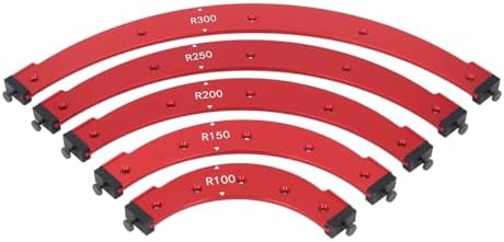 Jiawu Radius Jig Router Templates, Set of 5 (R100 R150 R200 R250 R300), Aluminum Alloy Corner Rounding Jig for Router, Woodworking Corner Radius Template for Cabinet, Wardrobe, Furniture, Door
