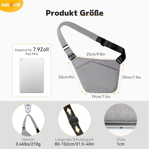 Image of HALOVIE Anti Theft Bag Travel Slim Bags RFID Blocking Backpack Sling Bag Crossbody Purse for Women Men