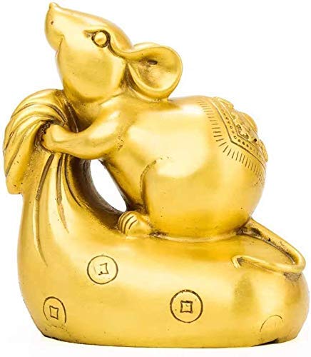 Statue de rat Feng Shui en laiton attire la richesse au bureau