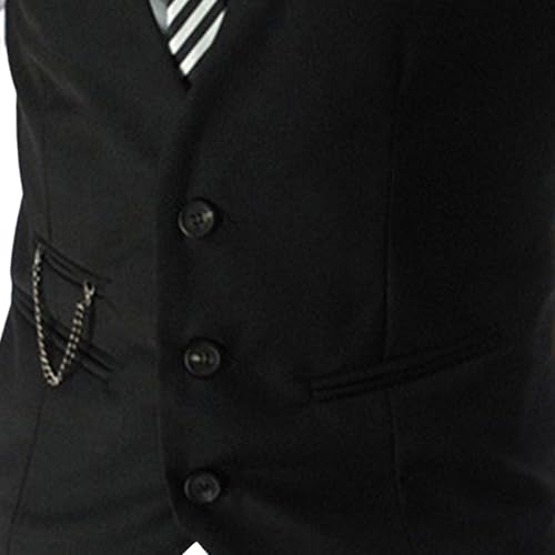 Men's Formal Dress Suit Vest Slim Fit Casual Waist Coat Lightweight V Neck Sleeveless Business Dress Waistcoat4