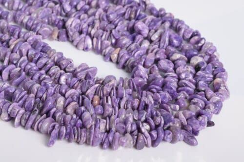4-10MM Charoite Pebble Chips Grade AA Genuine Natural Russia Loose Beads 15.5