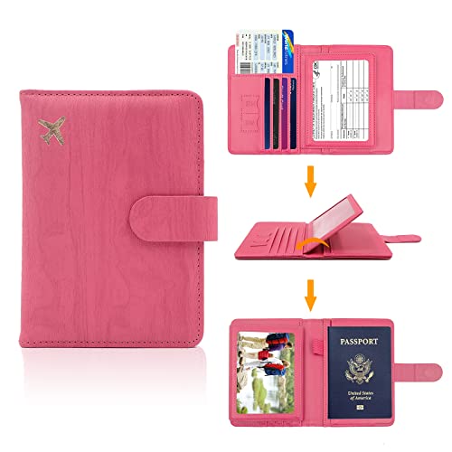 Image of Melsbrinna Rfid Passport Holder for Travel women /Men, Cute Passport Wallet Rfid Blocking Card Slots, Rfid Passport Cover /CaseTravel Wallet, Passport Book Holder, Pink1, Cute
