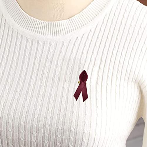 Image of Ribbon Awareness Satin Pins Cancer Awareness Ribbon Pin with Safety Pin