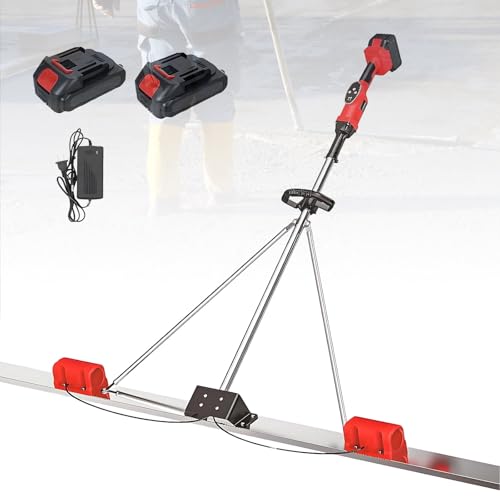Regla de albañil vibrante eléctrica de 150cm con doble motor y dos baterías para cemento uniforme