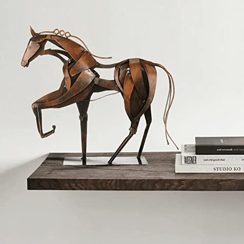 Estatua metálica de caballo pintada a mano miniatura 3