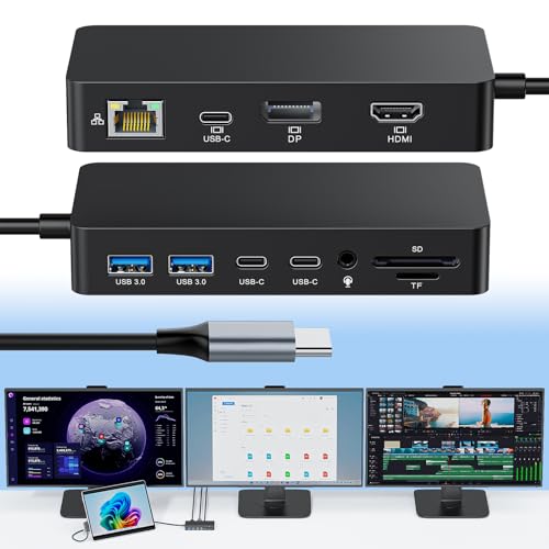 Hub Surface Triple Pantalla 4K 60Hz Estación de Acoplamiento 12 en 1 Thunderbolt 4