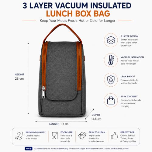 Image of YELONA 3 Layer Vacuum Insulated Lunch Box with SUS316 Stainless Steel Containers 1400 ML | Leak-Proof Food Storage Tiffin | Thermal Hot Food Lunch Box for Office, School & Travel - Blue