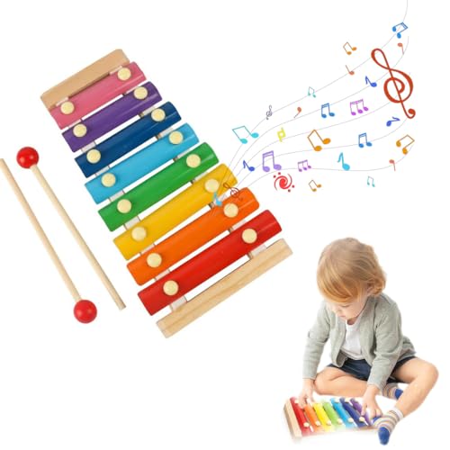 Xilofono/giocattolo a percussione per bambini, per apprendimento educativo, legno di pino, 24*13.5*3.5cm, xilofono legno