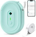 Label Maker Machine with Tape, N12 Portable Bluetooth Label Printer, Wireless Mini Label Makers Thermal Sticker with Multiple Templates for Home, Kitchen, School, Office Organization, Green