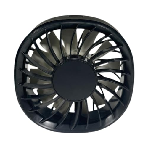 F Fityle Ventilador de aire acondicionado para coche, 3 velocidades, ajustable, con clip, portátil, universal, para el hogar, el asiento trasero, el, Negro