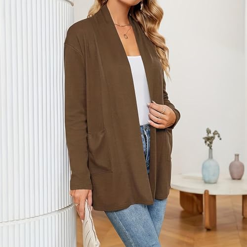 Womens Lightweight Long Sleeve Cardigans Casual Soft Open Front Sweater Cardigan Duster with Pockets2