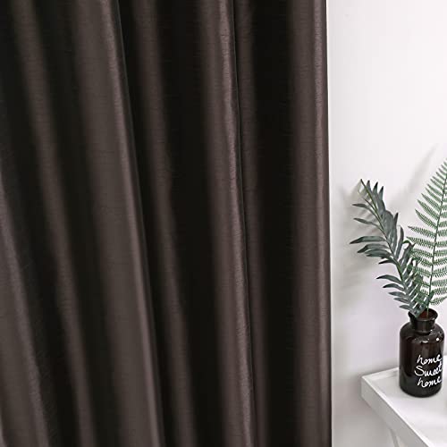 Image of GYROHOME Faux Silk Blackout Curtains with Black Liner, Solid Window Treatment Drapes for Bedroom Living Room, Eyelet Thermal Insulated (2Panels, 46x72inch,Coffee /Brown)
