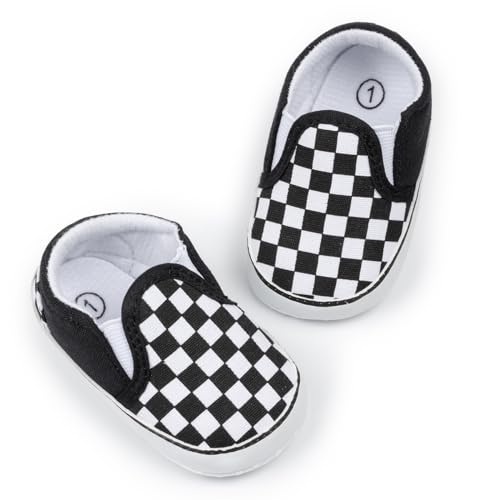 Image of Sonsage Baby Girls Boys Canvas Shoes Soft Sole Slip On Newborn Crib Moccasins Casual Sneaker Infant Austin Boy's Flat Lazy Loafers First Walkers Skate Shoe