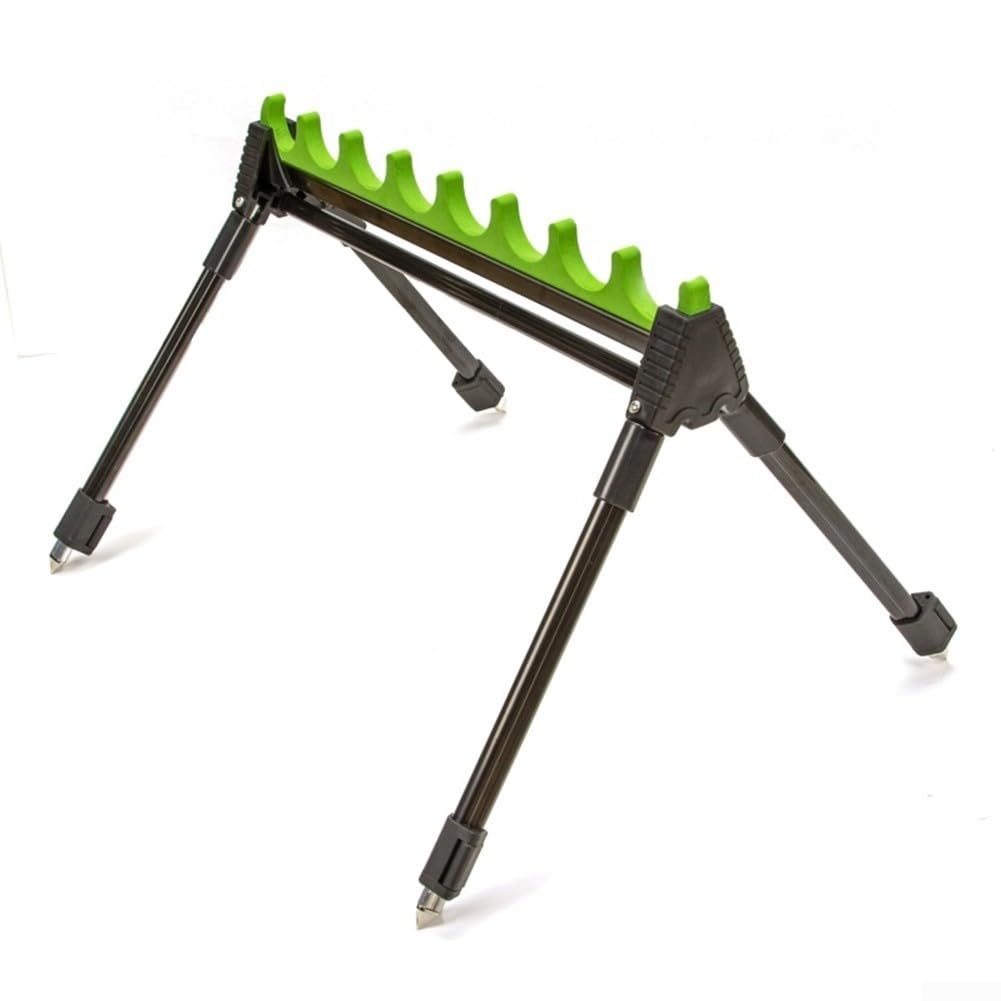 2 Section Fishing Pole Rest, Fishing Rod Holder with 4 Leg 8 Rig Roost Kit Stopper Long Roost Kit 50 * 9 * 7cm Roost Rest ﻿