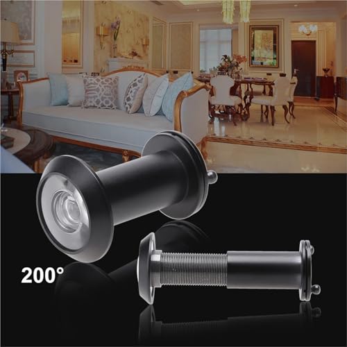 Mirilla para puerta 2 piezas 200 grados con tapa, lente de vidrio de seguridad 16mm para herramientas y herrajes de muebles miniatura 4