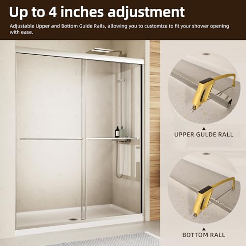 Image of Royal Guard Double Sliding Shower Door,50-54 inch W x 70 inch H,Chrome