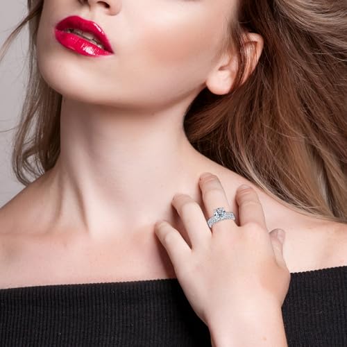 Moissanite Women's Bridal Rings Sets, Wedding Engagement Ring Set for Women 925 Sterling Silver Moissanite Ring Set3